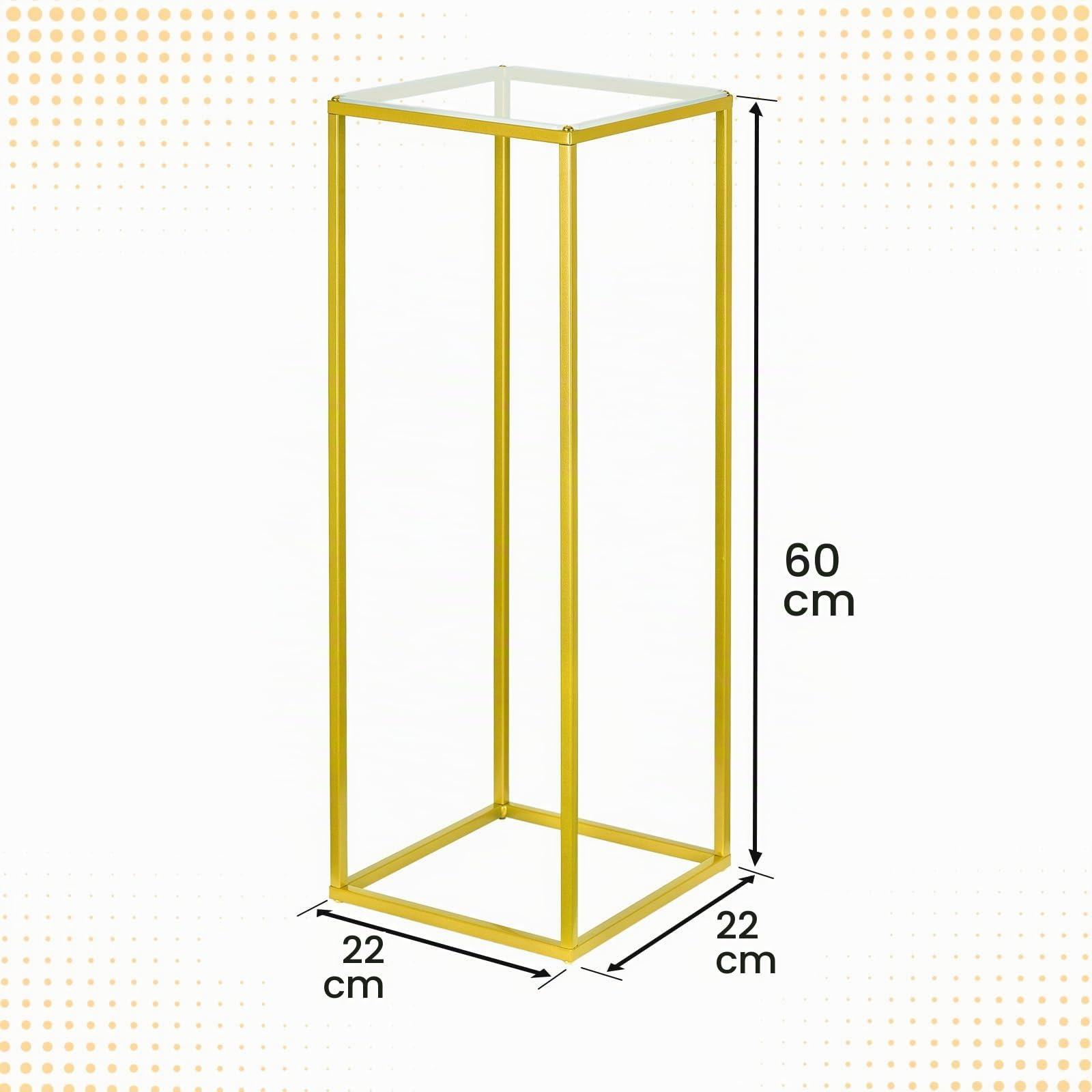 YALLOVE Lot de 2 Supports de Fleurs en métal doré de 60 cm pour décoration de Maison, de fête, de Mariage, Rectangular | Centres de table en acrylique transparent pour mariage, enterrement de vie de jeune fille, banquet et décoration de fête