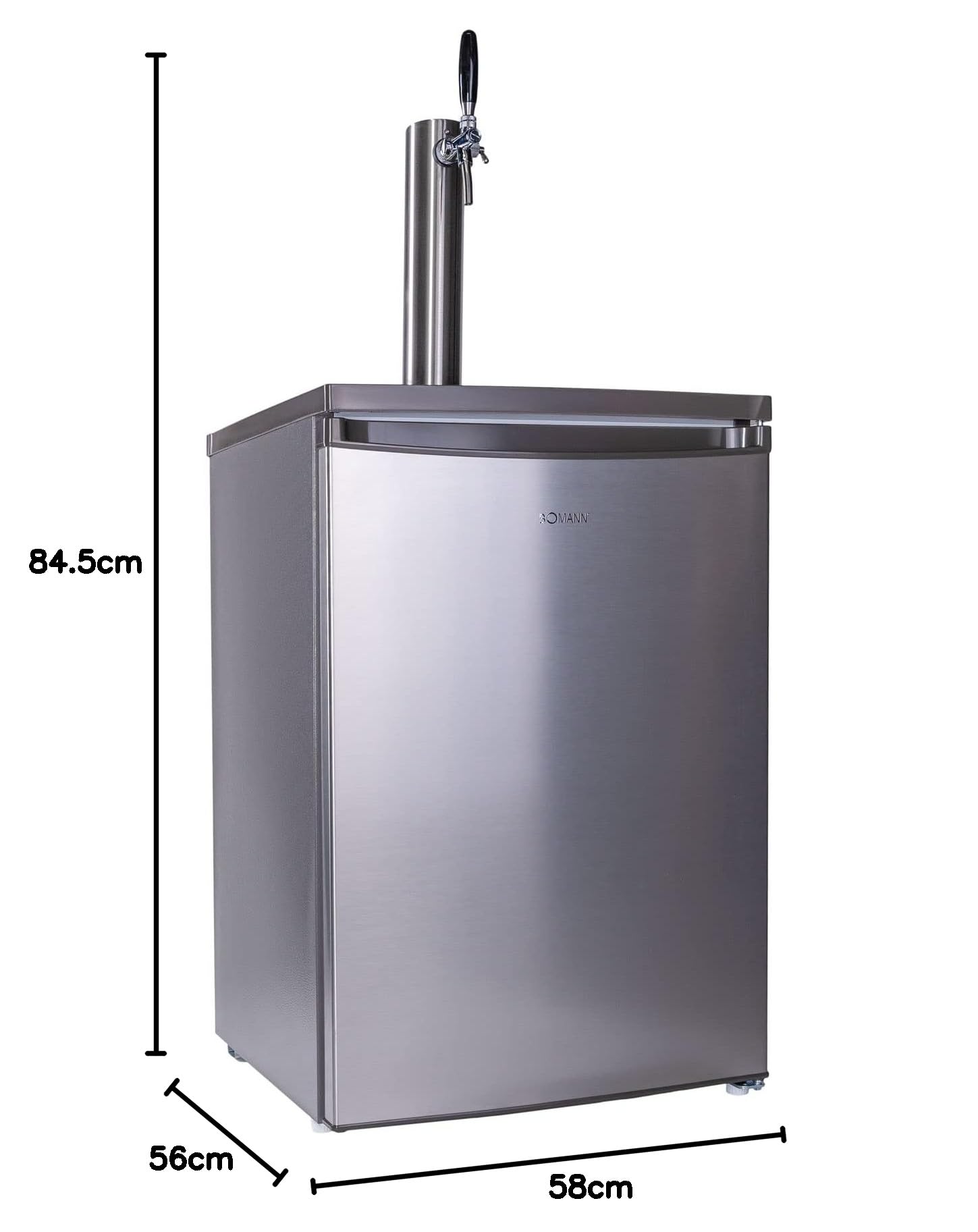 Zapfanlage Bierbar Silber für max 30l Fässer mit Schanksäule, Uhr, 2kg Co², Flachkeg usw.