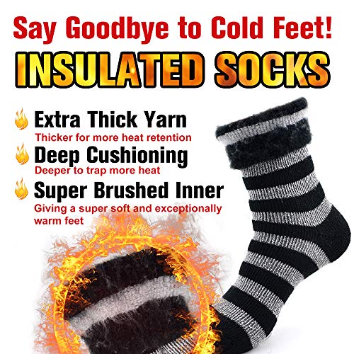 Image of Busy Socks Winter Warm Thermal Socks for Men Women Extra Thick Insulated Heated Crew Boot Socks for Extreme Cold Weather
