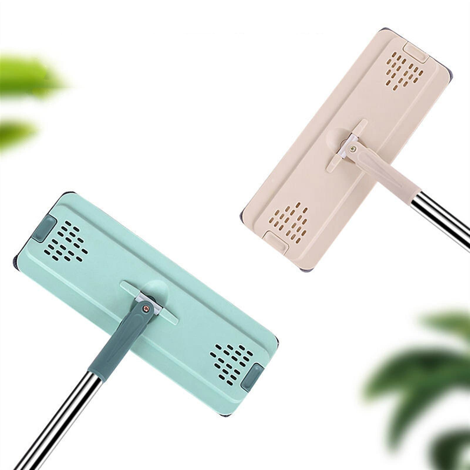 Bodenwischer Hände frei Wäsche Squeeze Mop mit 3 Mikrofaser-Pads Self Wringing-Reinigungsboden-Mopp, 360-Grad-Spin, trockener und nass Flachmop Wischmopp (Color : Green Within 1 pad)