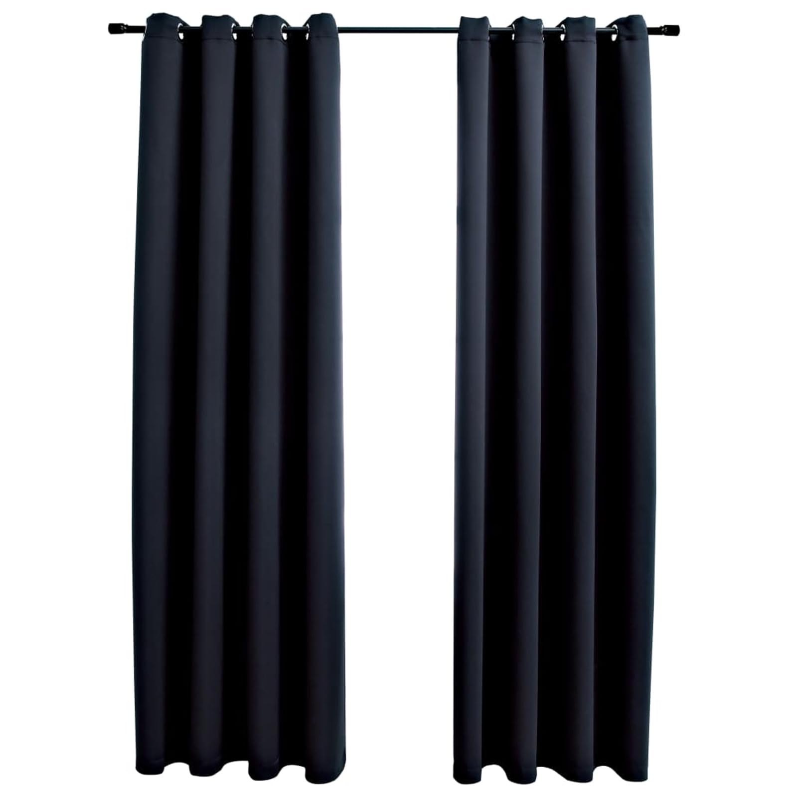 Gecheer Blackout Curtains with Rings 2 pcs Black 54