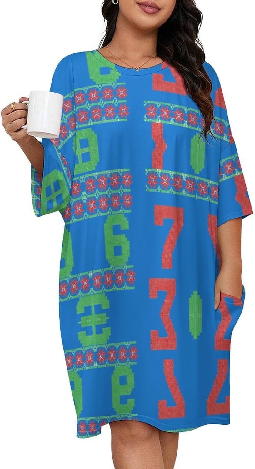 67 Six Seven House Dresses for Women Fun Print Nightgowns Short Sleeve Moo Moos for Women