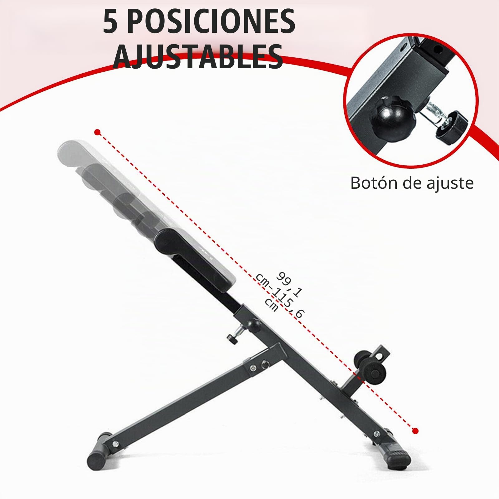 Hyperextension - Silla romana plegable con extensión de espalda y entrenador abdominal, 5 sillas romanas ajustables, banco de hiperextensión, glúteos, entrenamientos abdominales, equipo de ejercicio