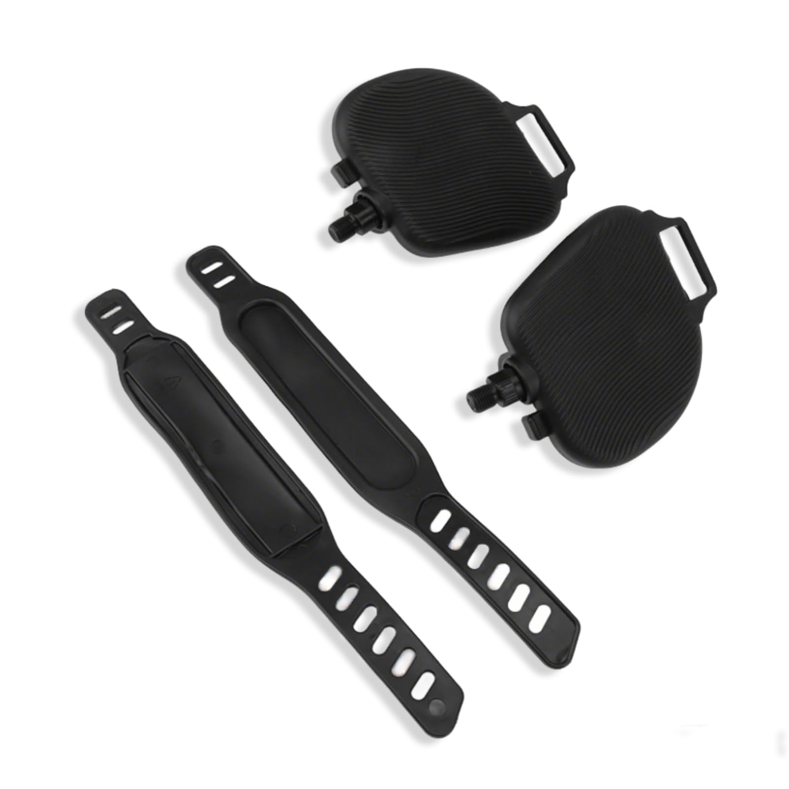 1pair Exercise Bike Pedals, 1/2in Thread Replacement Bike Pedals with Adjustable Straps Adjustable Biking Accessory for Fixed Gear (1/2in Thread)