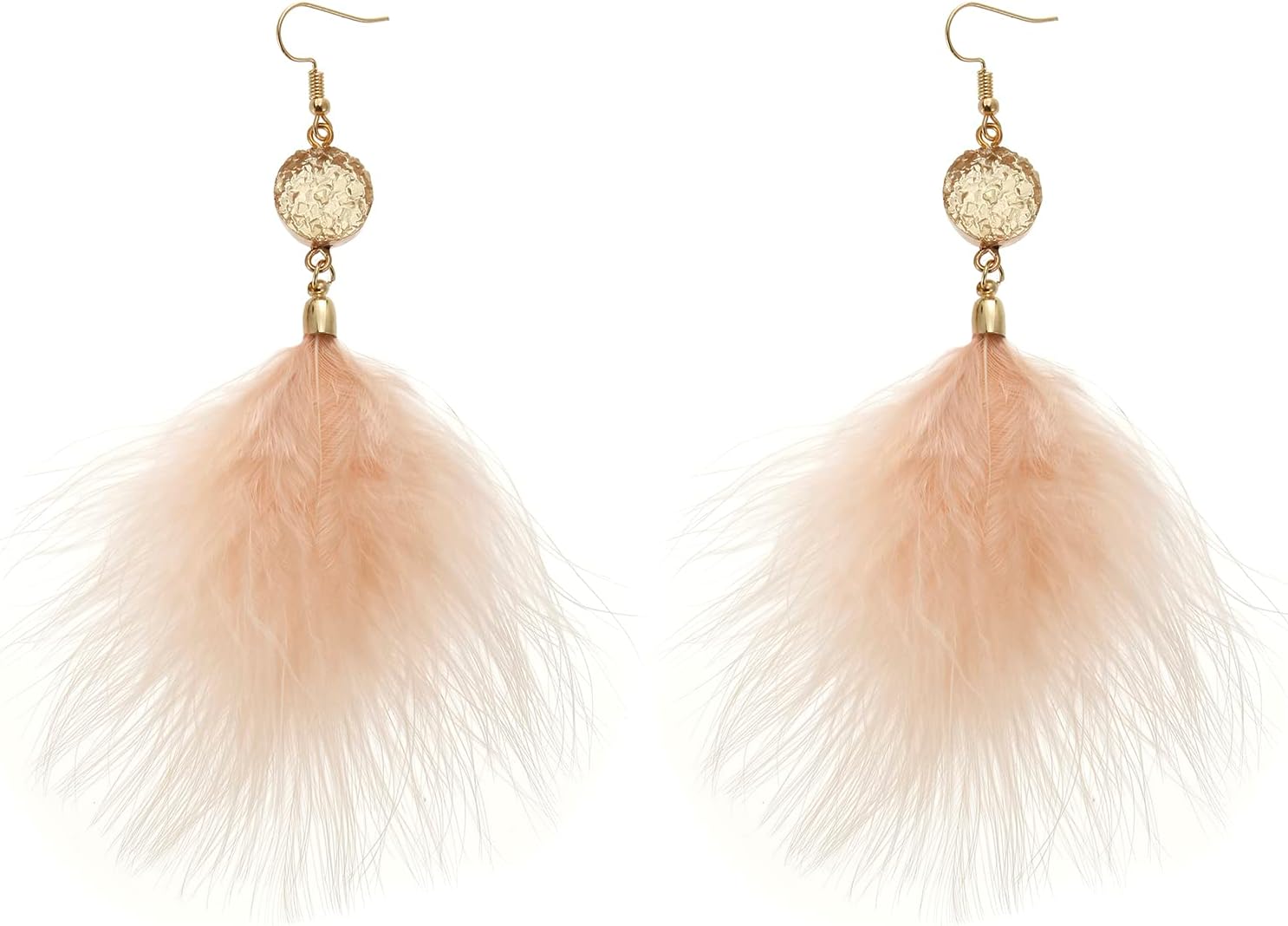 Feather Earrings for Women Long Dangle Bohemian Feather Tassel Earrings