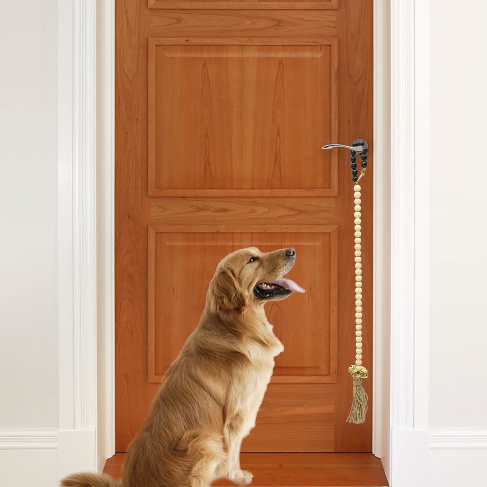 COSMEVIVI 5pcs Hanging Bells for Dogs Dog Door Bell Pendant Beaded Rope Toy Puppy Potty Training