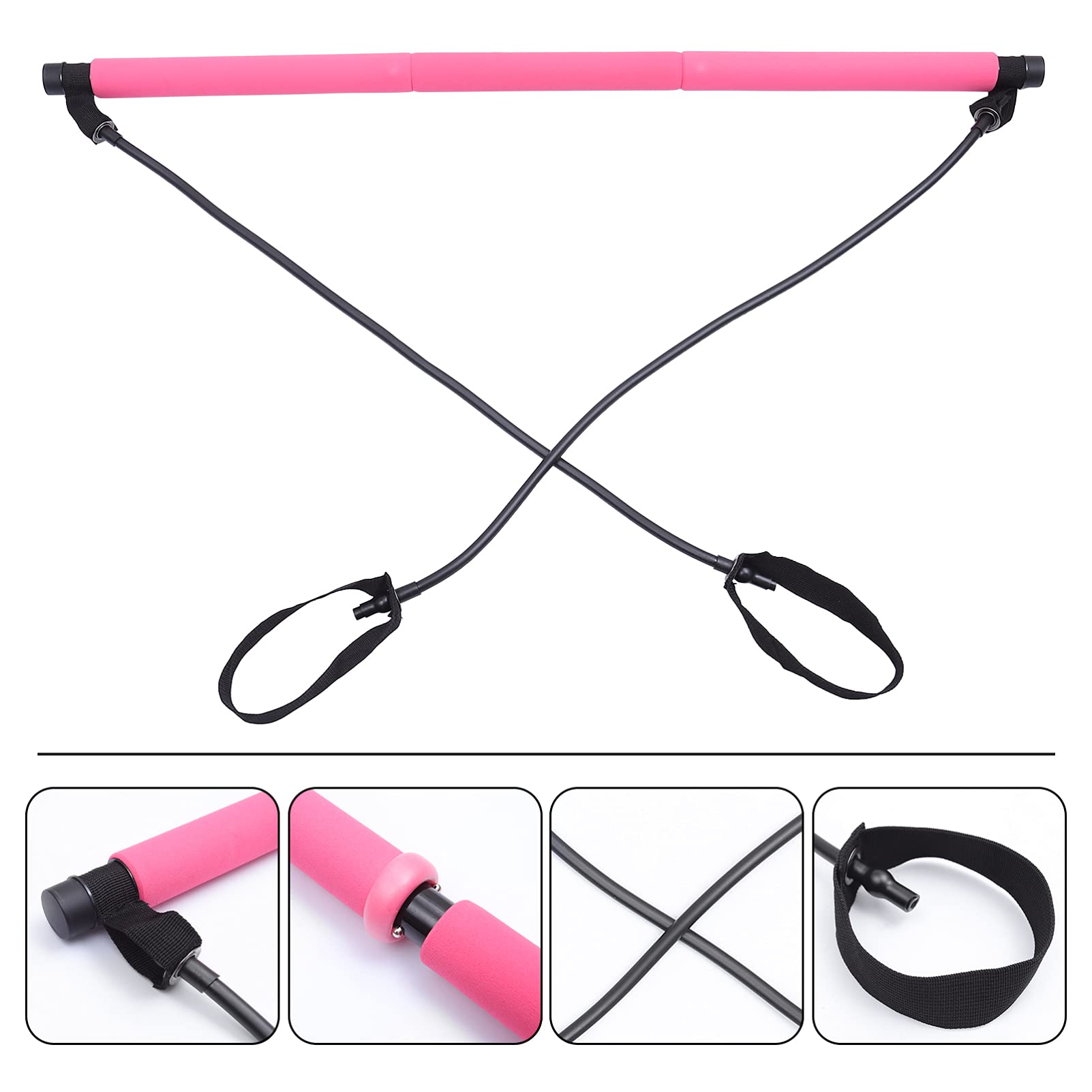 KOMBIUDA 1Pc Bastone Yoga Attrezzature per Esercizi Portatili Attrezzature Yoga Attrezzature per Allenamento A Casa Pilates Barra Fitness Barre di Allenamento per L'Esercizio Tirando La