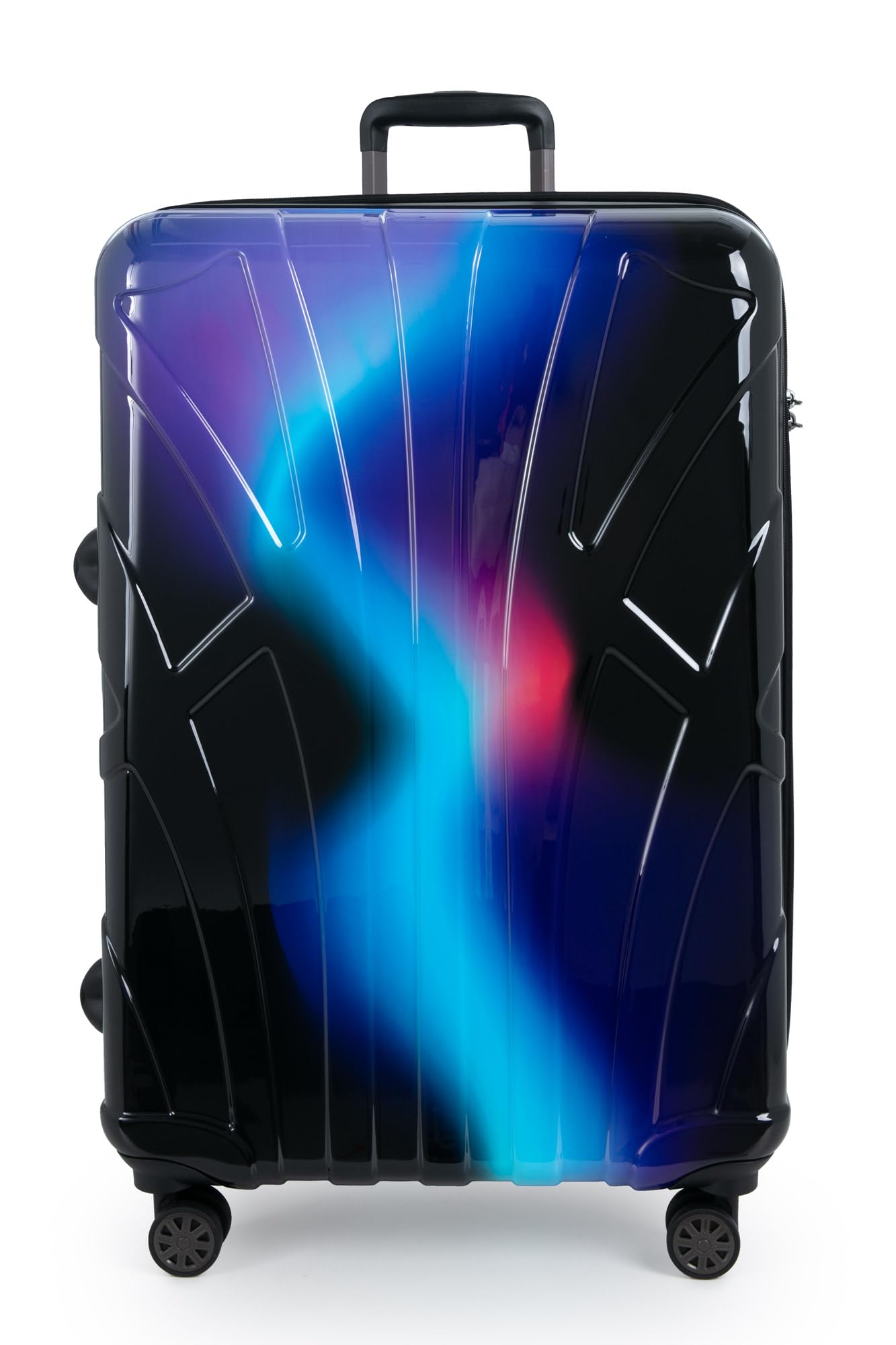 Suitline Walizka duża 76 x 53 x 31 cm ABS twarda rozszerzana (96-110 L) z powłoką poliwęglanową zamek TSA 4 podwójne koła, Neon Blue