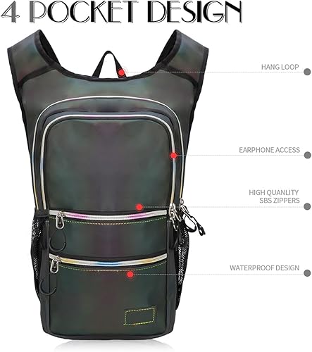 Miniatura 3 de Paquete de hidratación, mochila de agua con vejiga de hidratación de 3 L, aislamiento ligero, esencial para festivales, mochila de hidratación rave,