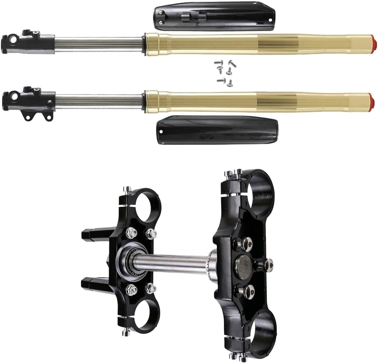 790mm Upside Down Front Forks Suspension with 45/48mm Triple Tree Clamp for 17”-21” Motorcycle Front Wheels Dirt Pit Bike Pocket Trail Bike Off Road Motorcycle Motocross