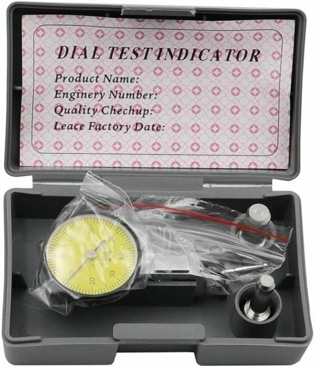 Test Indicator with 0-0.8 mm Range, 0.0005/0.01 mm Scale, Balanced 0-40-0 Inch & 0.001 mm Metric Reading, Satin Chrome Housing, Three Dovetail Mounts (3/8 & 5/32) Measurement