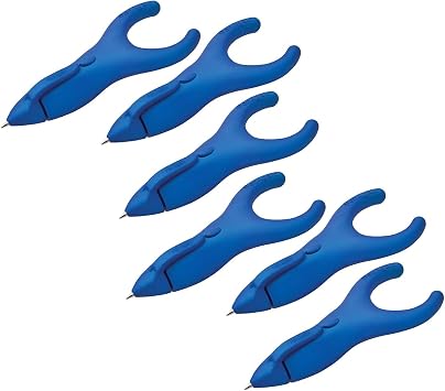 Ergo-Sof Retractable Ballpoint Pen, Blue, Black Ink, Pack of 6