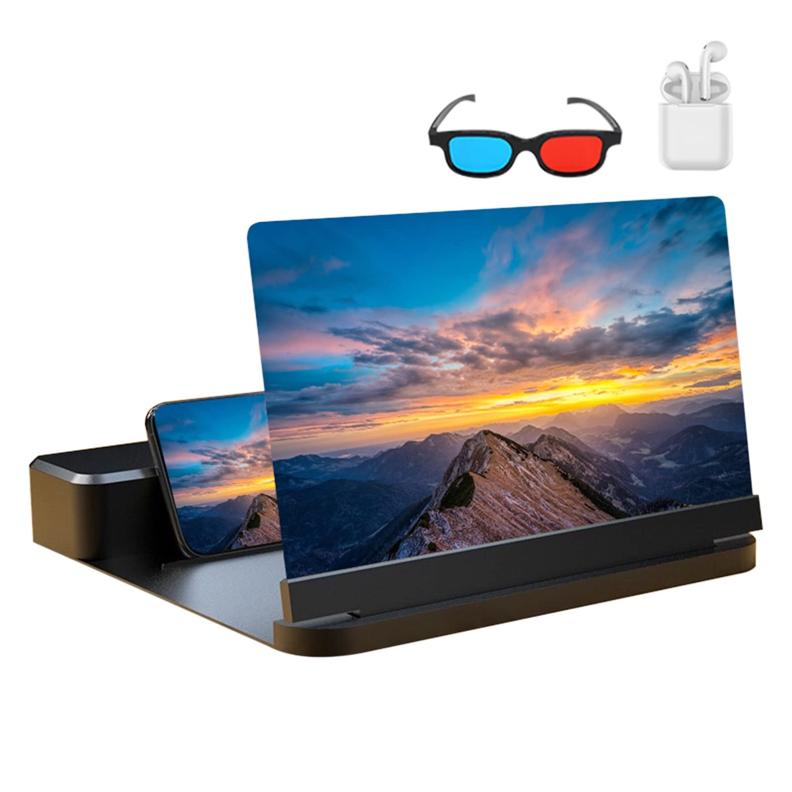 Lupa para la Pantalla, Pantalla proyector 5K, Amplificador móvil, última versión(Black C)