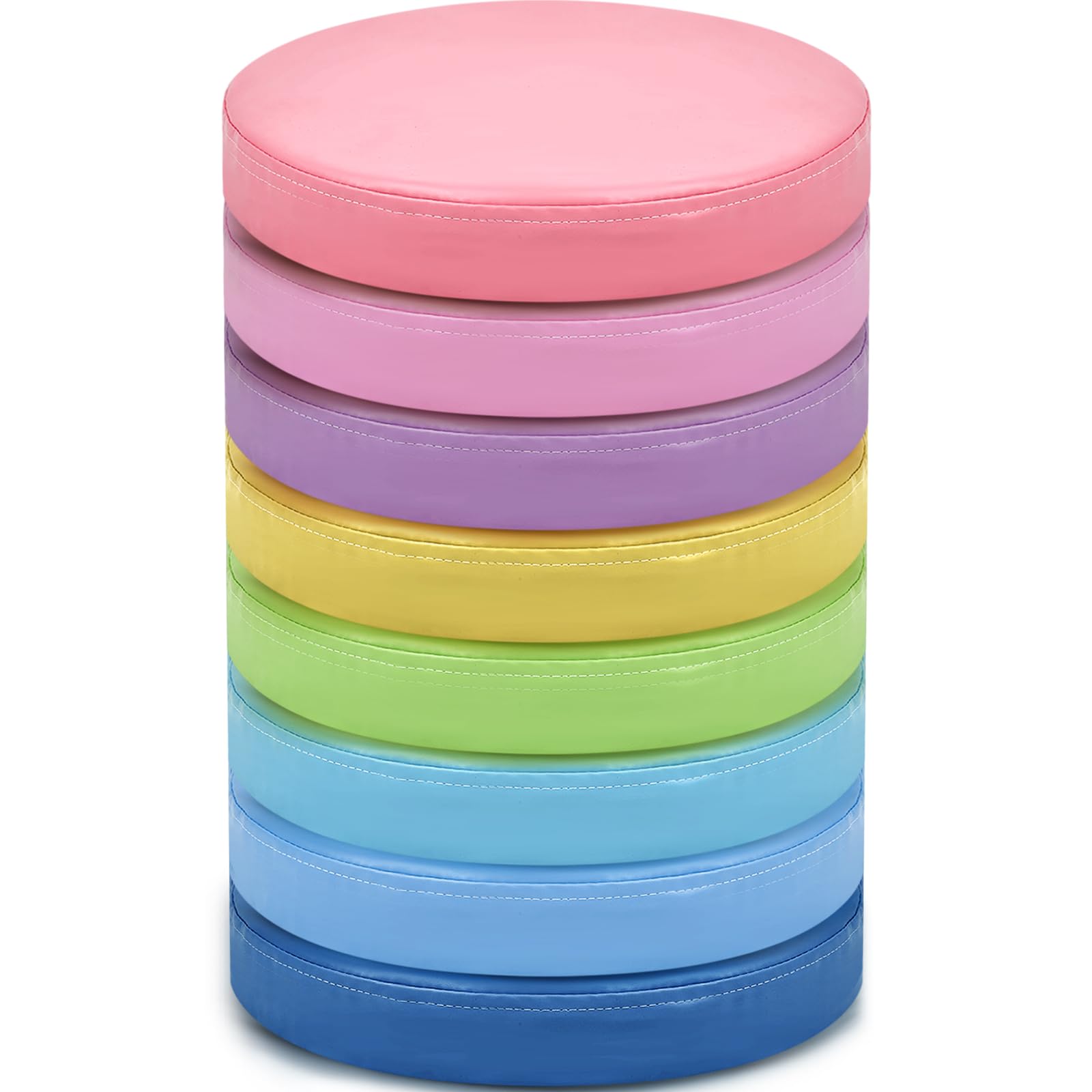Photo 1 of 8 Pcs Extra Thick Flexible Seating Floor Cushions Assorted Colored Floor Pillow Classroom Floor Seating Soft Floor Seat Cushion for Kids Learning Sitting Daycare School Chair (Macaron Color,Round) Macaron Color Round
