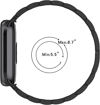 XIHAMA Strap Compatible with Xiaomi Smart Mi Band 9 - Metal Stainless Steel Rhinestone Watch Band Replacement for Mi Band 8/9 Smartwatch