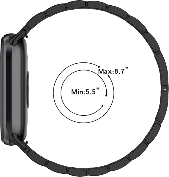 XIHAMA Strap Compatible with Xiaomi Smart Mi Band 9 - Metal Stainless Steel Rhinestone Watch Band Replacement for Mi Band 8/9 Smartwatch