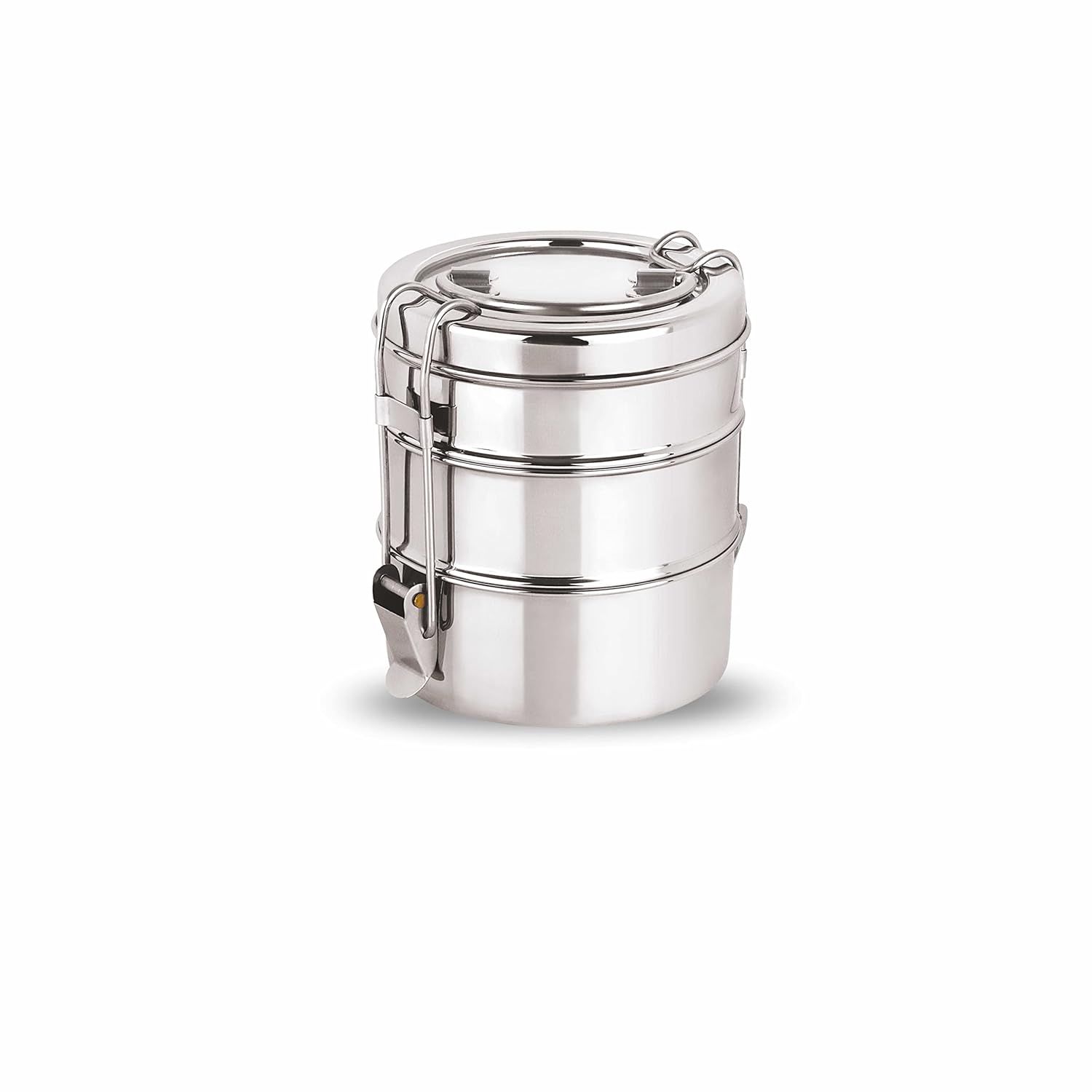 neelam Stainless Steel Lunch Box/Tiffin with Locking Clip, 3-Tier Container, 1600 ml, Hot & Cold Leak-Proof, Compact & Durable, Perfect for Office, School, Picnic and Travel, Silver