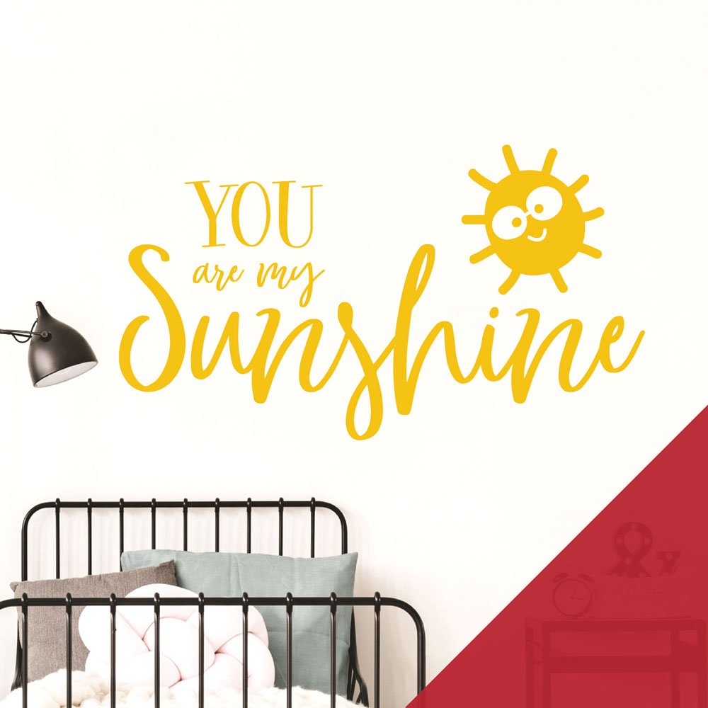 You are My Sunshine - Nursery Wall Sticker, Children Bedroom Wall Quote [Large] [Cherry]