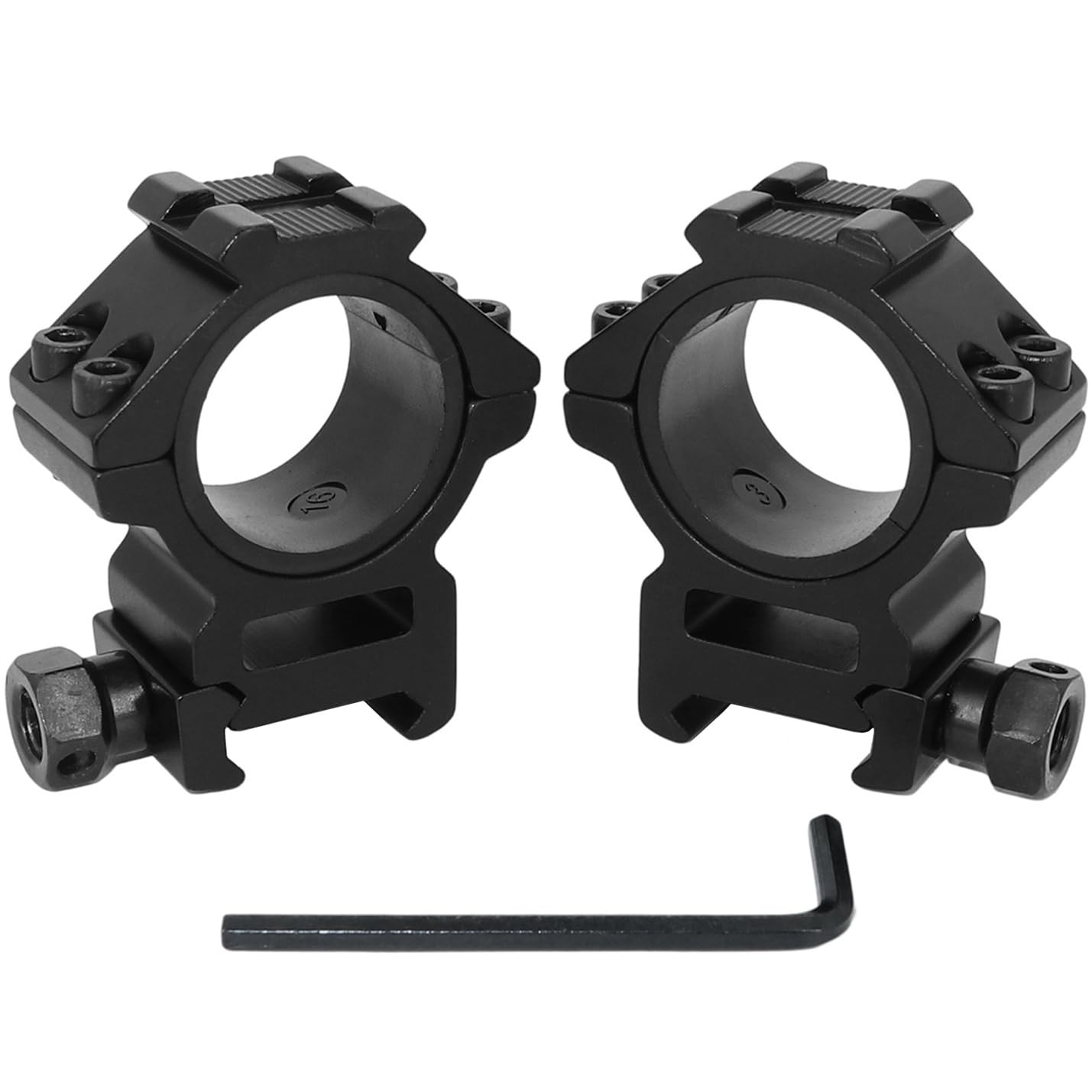 Juego de 2 Anillos de Perfil Medio para Montaje de Mira - 25,4 mm/30 mm Adaptador de Montaje para Mira Weaver/Picatinny de 20 mm