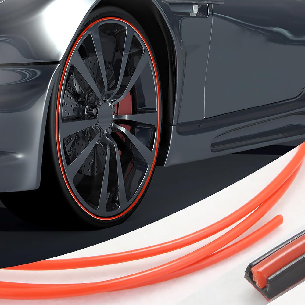 QIZUN Alloy Wheel Protectors for Mercedes Benz EQC N293 2019-2023, Rim Guard Strip to Prevent Kerb Damage, Protective Wheel Rim Trim Kit,Red