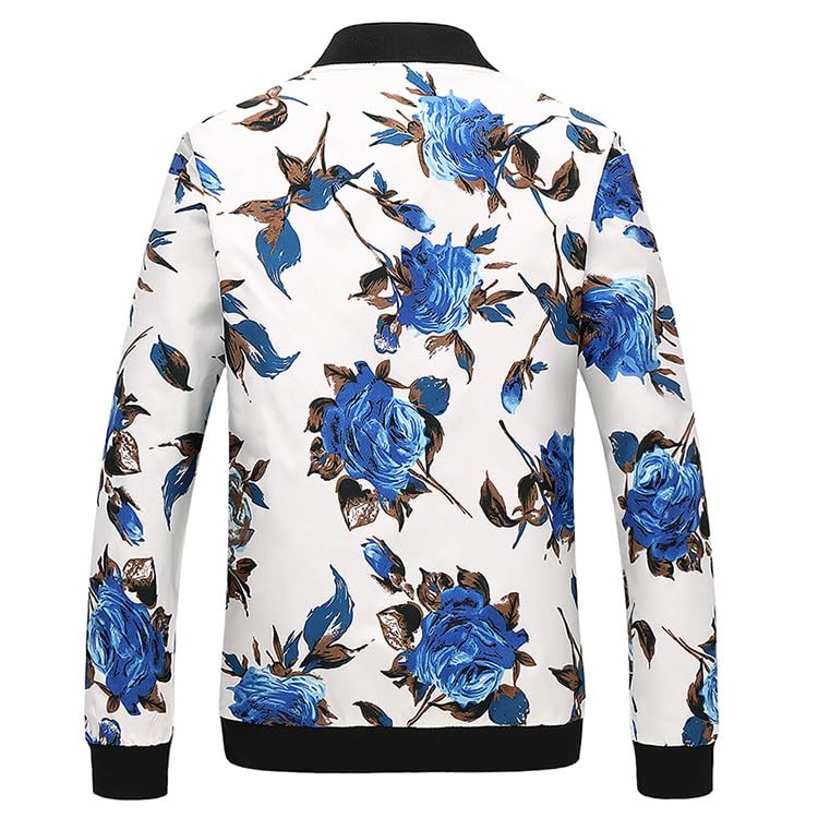 Image of HENGAO Men's Stylish Floral Bomber Jacket