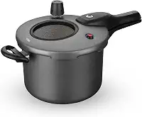 MTA - Panela de Pressão com Visor de Vidro e Fechamento Externo em Alumínio com Antiaderente, Capacidade de 4,5L, nº 20, Cor Grafite, Linha Visor.