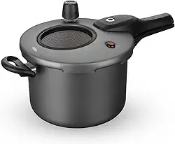 MTA - Panela de Pressão com Visor de Vidro e Fechamento Externo em Alumínio com Antiaderente, Capacidade de 4,5L, nº 20, Cor Grafite, Linha Visor.