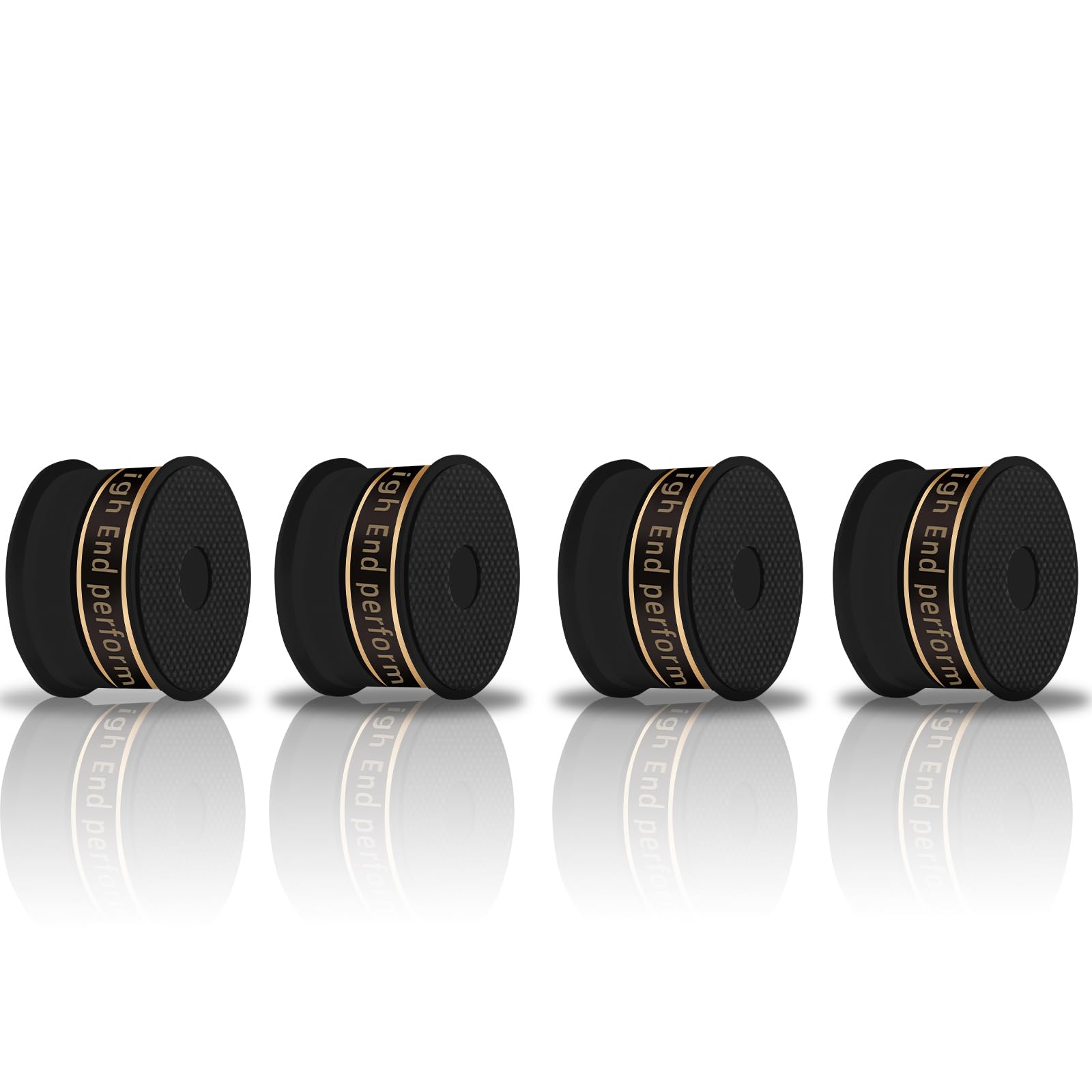 Lautsprecher Isolationsfüße 39mm*24mm High-End HiFi Lautsprecher Spikes Pads Isolationsfüße Subwoofer Spikes Audio Verstärkerfüße für Audio,Lautsprecher,Subwoofer,Heimkino(4 Stück,Schwarz)