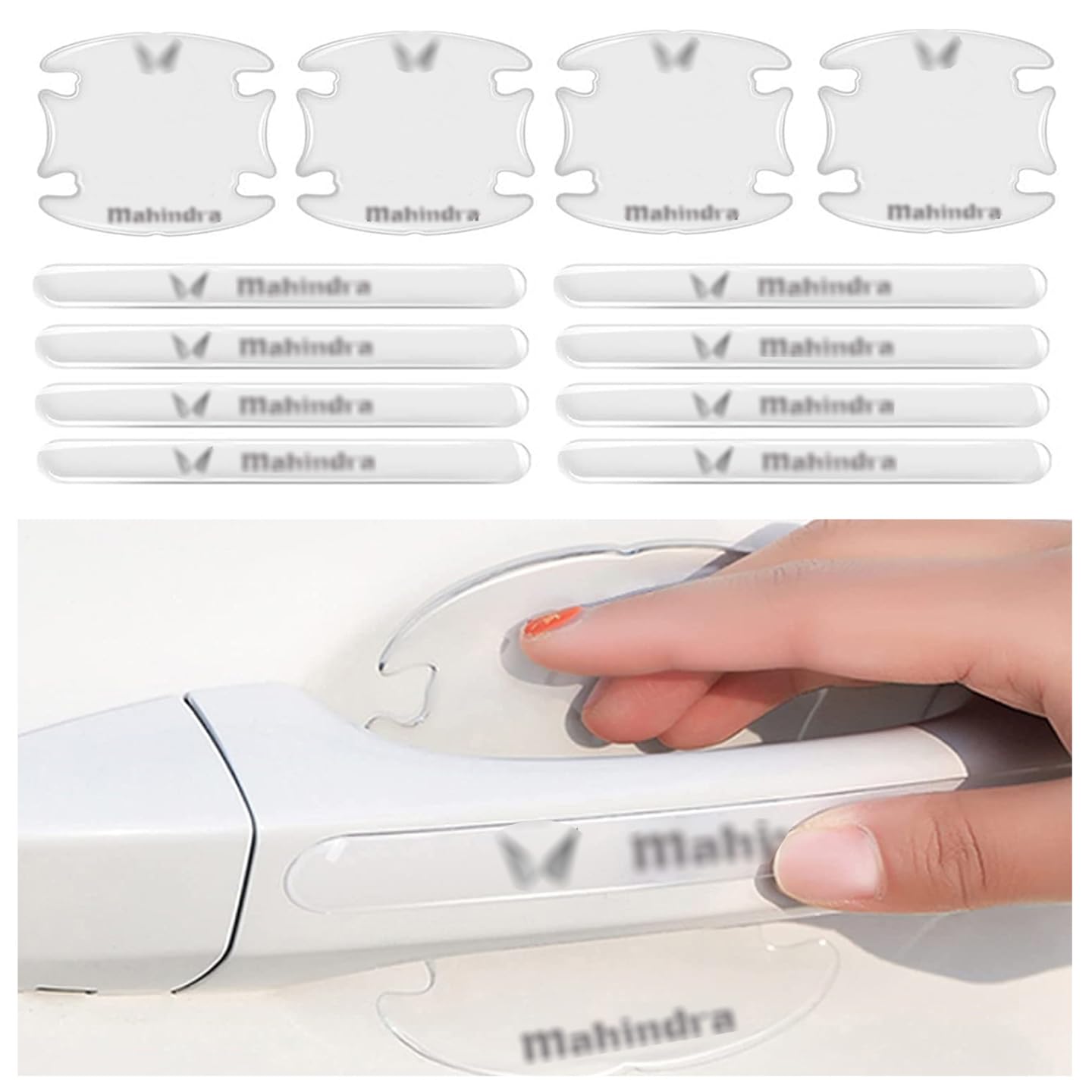 WISKA® 12PCS (8 Strip + 4 Bowl) Car Door Handle Scratch Guard Protector