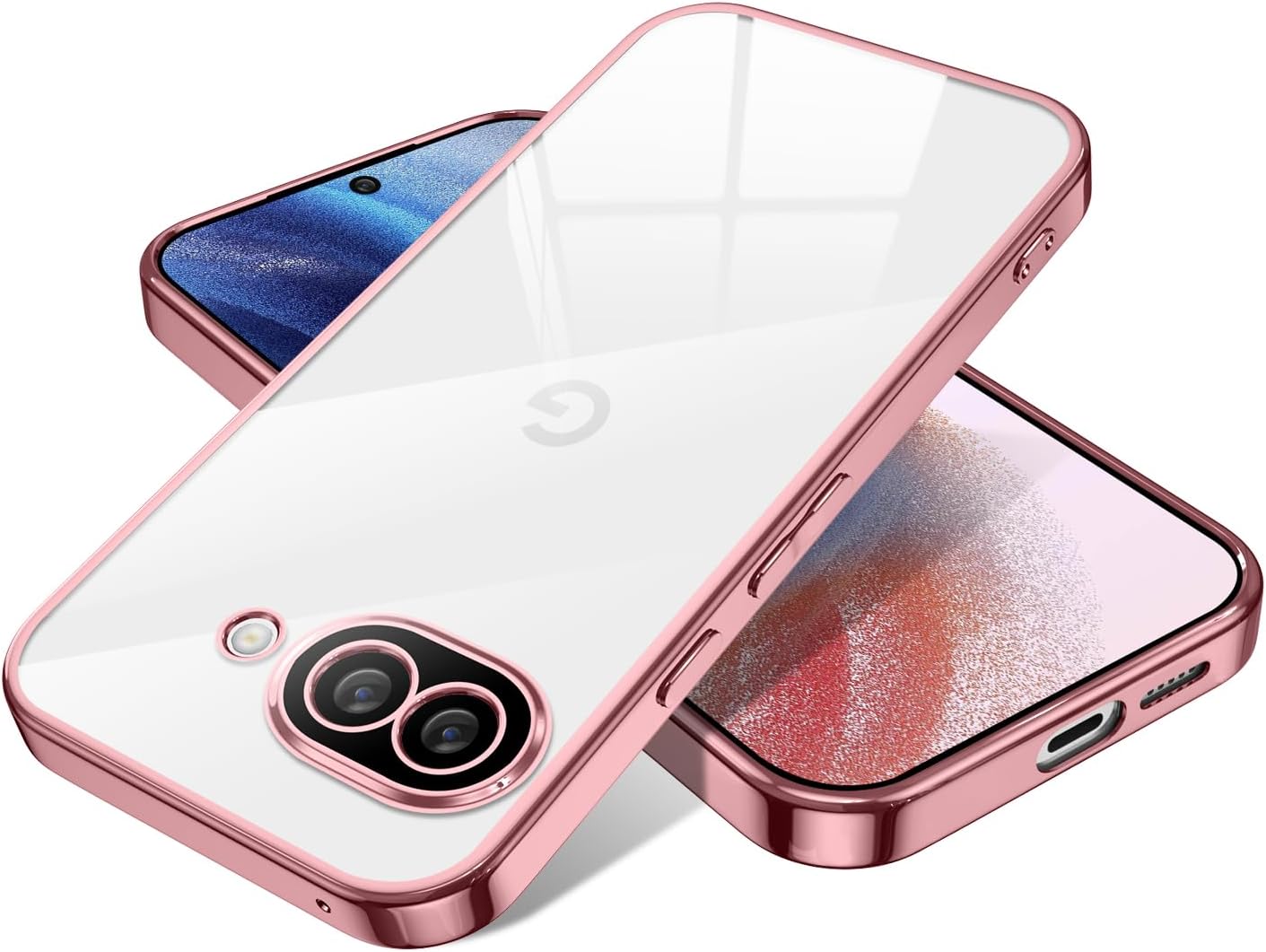 Google Pixel 9a Case, Clear, Thin, Smartphone Case / Cover, Transparent, TPU, Shock Resistant, Popular, Drop Prevention (Rose Gold)