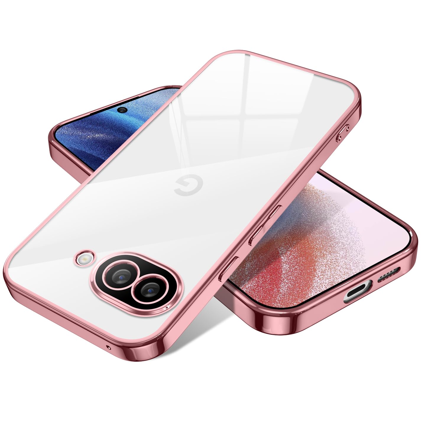 Google pixel 9a 用 ケース クリア 薄型 ピクセル9a スマホケース カバー 透明 TPU 耐衝撃 人気 落下防止(ローズゴールド)
