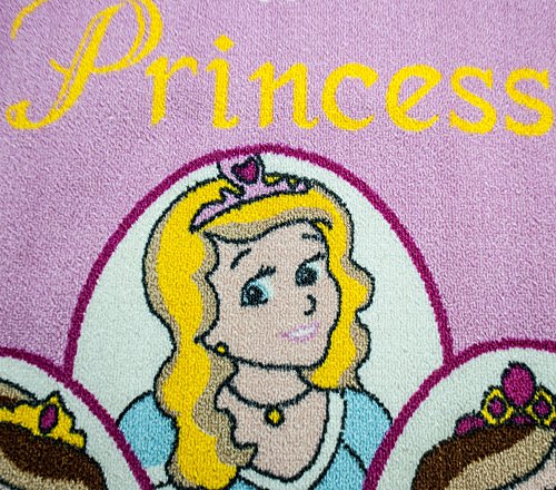 Mybecca Kids Rug Five Princess In Pink Area Rug 3' X 5' Children Area Rug For Playroom & Nursery - Non Skid Gel Backing 39" X 58" #TOP4