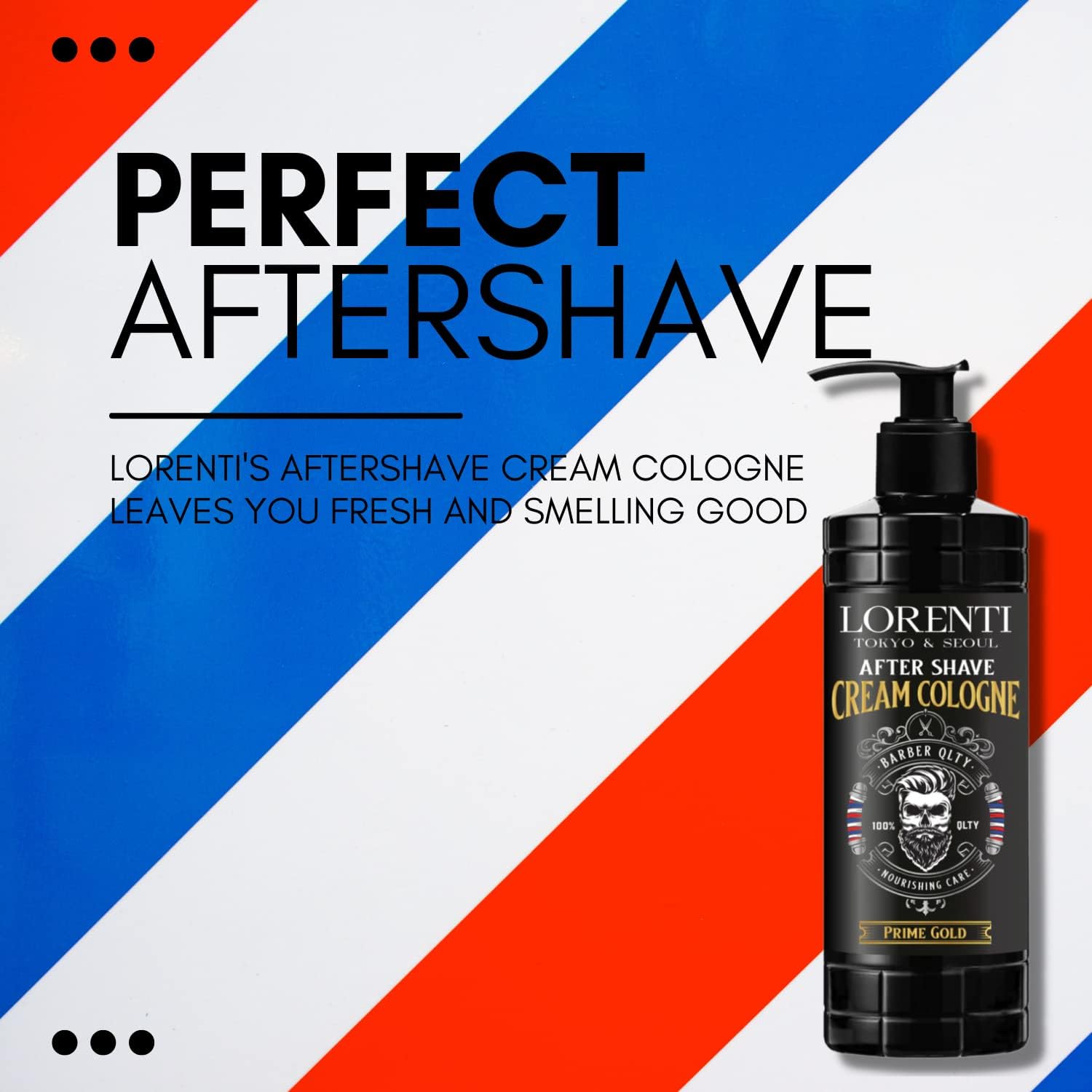 LORENTI TOKYO & SEOUL Barber After Shave Cream Cologne Lotion męski 400 ml Prime Gold | balsam po goleniu, żel po goleniu