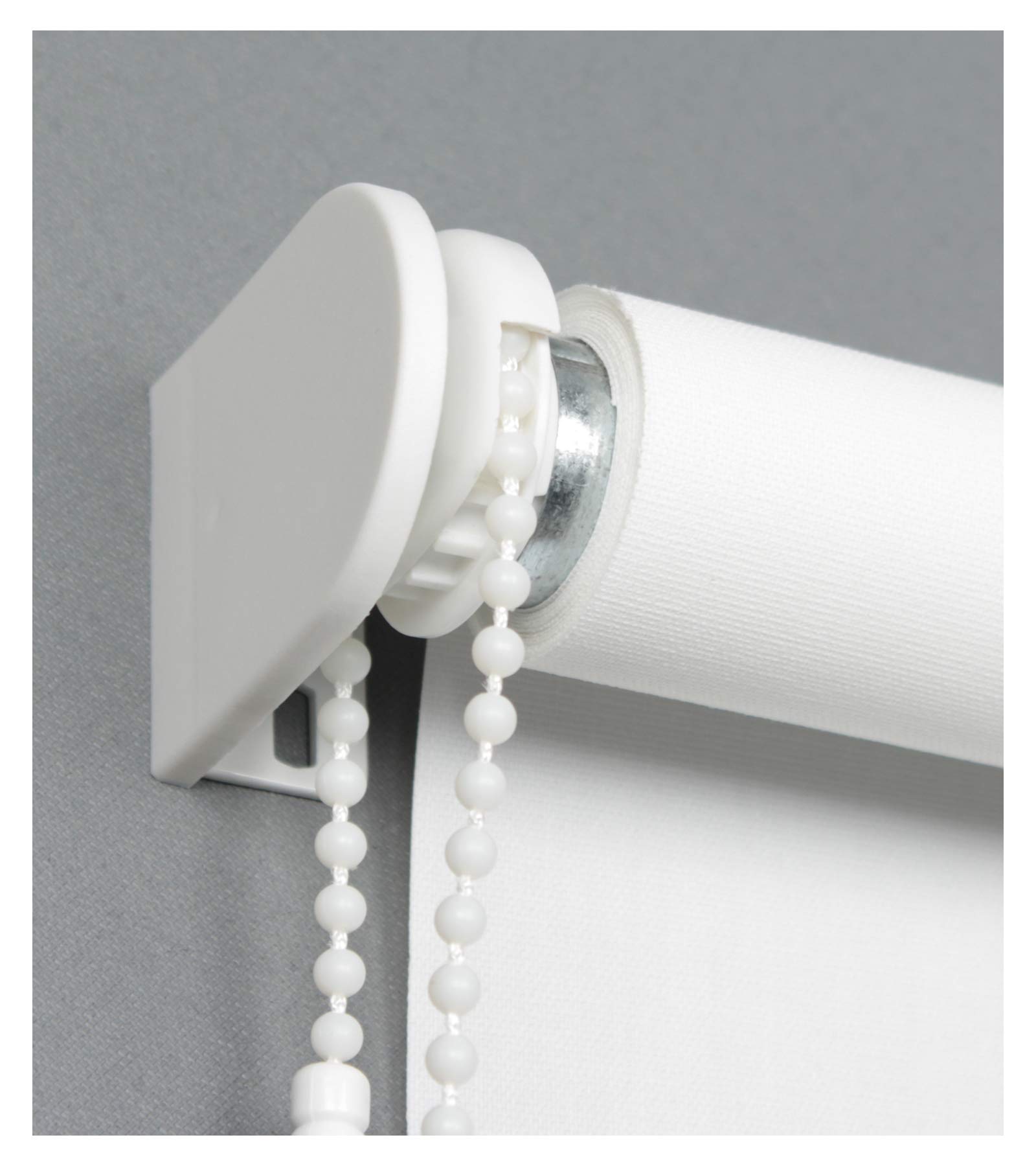 Verdunklungsrollo Medium - Rollos nach Maß - 25 mm Rollowelle - Stoffbreite bis 220 cm, Höhe bis 240 cm - Hier: bis 120 cm x 240 cm (BxH) - Weiss (7943) - mit & ohne Bohren