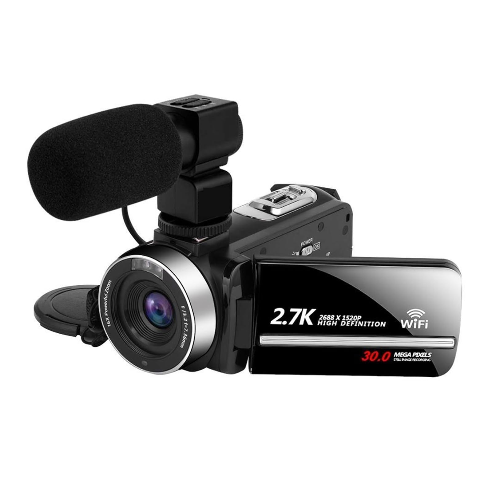 Cámara Web WiFi For Grabación De Video Streaming Videocámara Digital IR Visión Nocturna Grabadora Vlog Portátil For Exteriores Captura Fácilmente Momentos Maravillosos(32G SD Card,2)