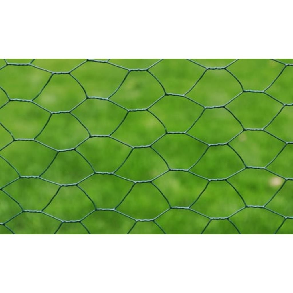 Recinzione in Rete per Pollaio Rivestita in PVC 25x0,5 m Verde,Recinzione in Rete per Pollaio,Recinzioni per Pollaio,Rete per Pollame-140404