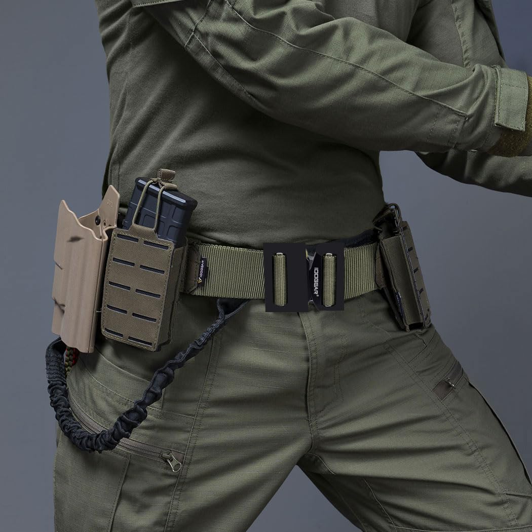 IDOGEAR 2'' Cintura Tattica Militare MOLLE con 1,75'' Cintura Interna Set Cintura Fibbia Metallica Heavy Duty Taglio Laser a Sgancio Rapido Hook-and-Loop
