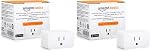 Amazon Basics Smart Plug, Matter Compatible, Compatible with Amazon Alexa, Google Home, Apple HomeKit, Matter Hub Required, 2.4 GHz Wi-Fi only, White, X-Pack (Pack of 2)