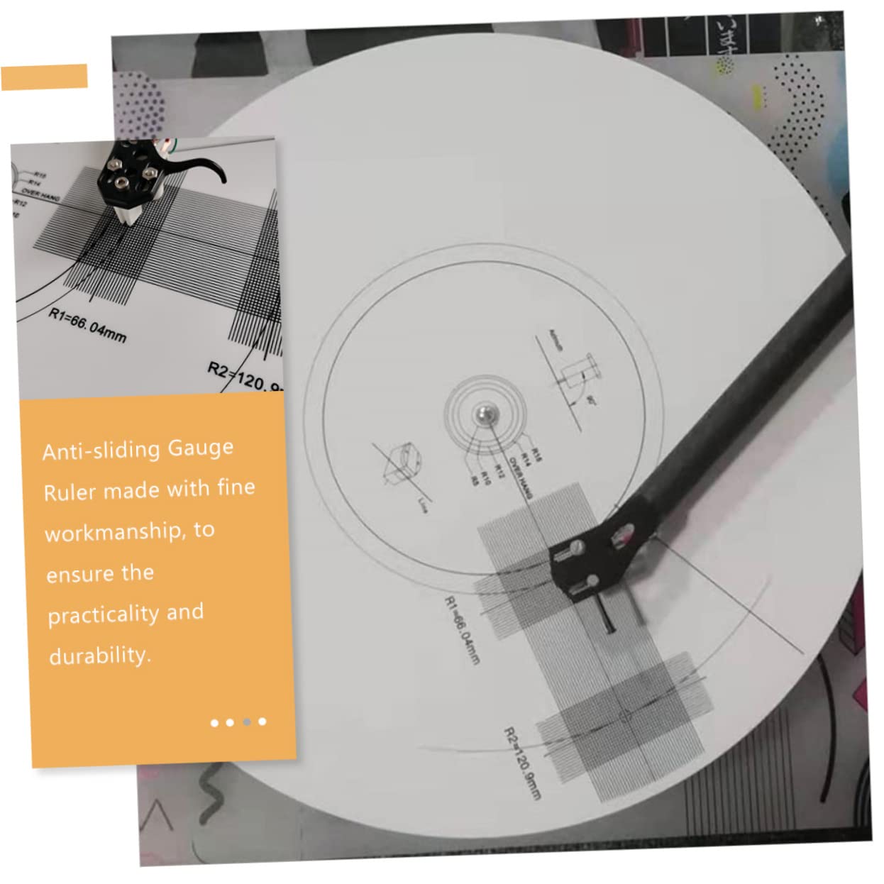 Righello di Calibrazione Antiscivolo per Pickup di Dischi in Vinile Misuratore di Allineamento per Giradischi Strumento di Allineamento per Testine di Dischi in Vinile