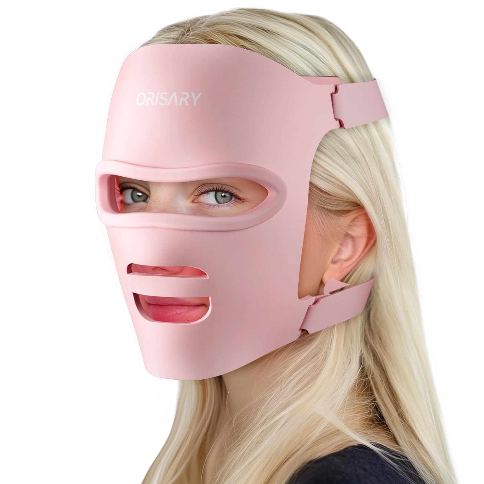 LED-Maske 2000-mAh-Akku, Drahtlos 368 Chips Rotlichtlampe Gesicht für die Hautpflege, LED Gesichtsmaske mit 3 Modi & Timing, Red Light Mask für den Heimgebrauch