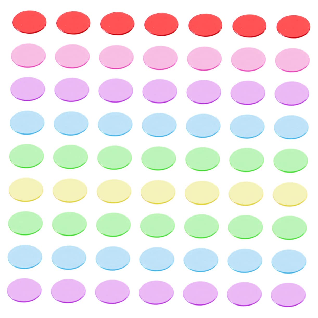 JUMPLAWN 300pcs Transparent Color Chip Pieces Bingo Discs for Bingo Markers and Counters Random Color