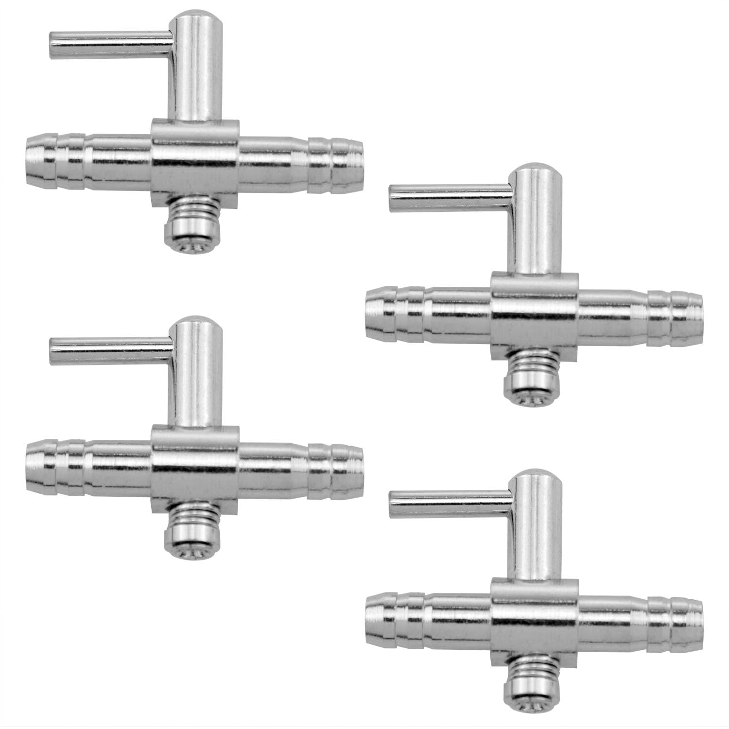 Lovelysp Aquarium Metal Gang Valves Fish Tank Air Flow Control Lever Pump Air Flow Distributor Splitter for Air Pump for Aquarium Tanks 4PCS (1.18inch)