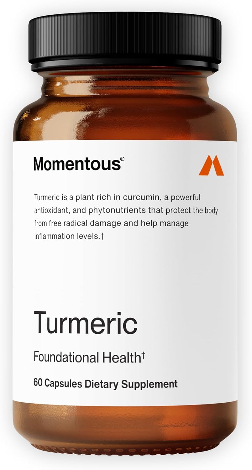 Momentous Turmeric Supplement 1000mg – Natural Antioxidant Turmeric Curcumin for Foundational Health – NSF Certified, Gluten Free, 30 Servings, 60 Capsules