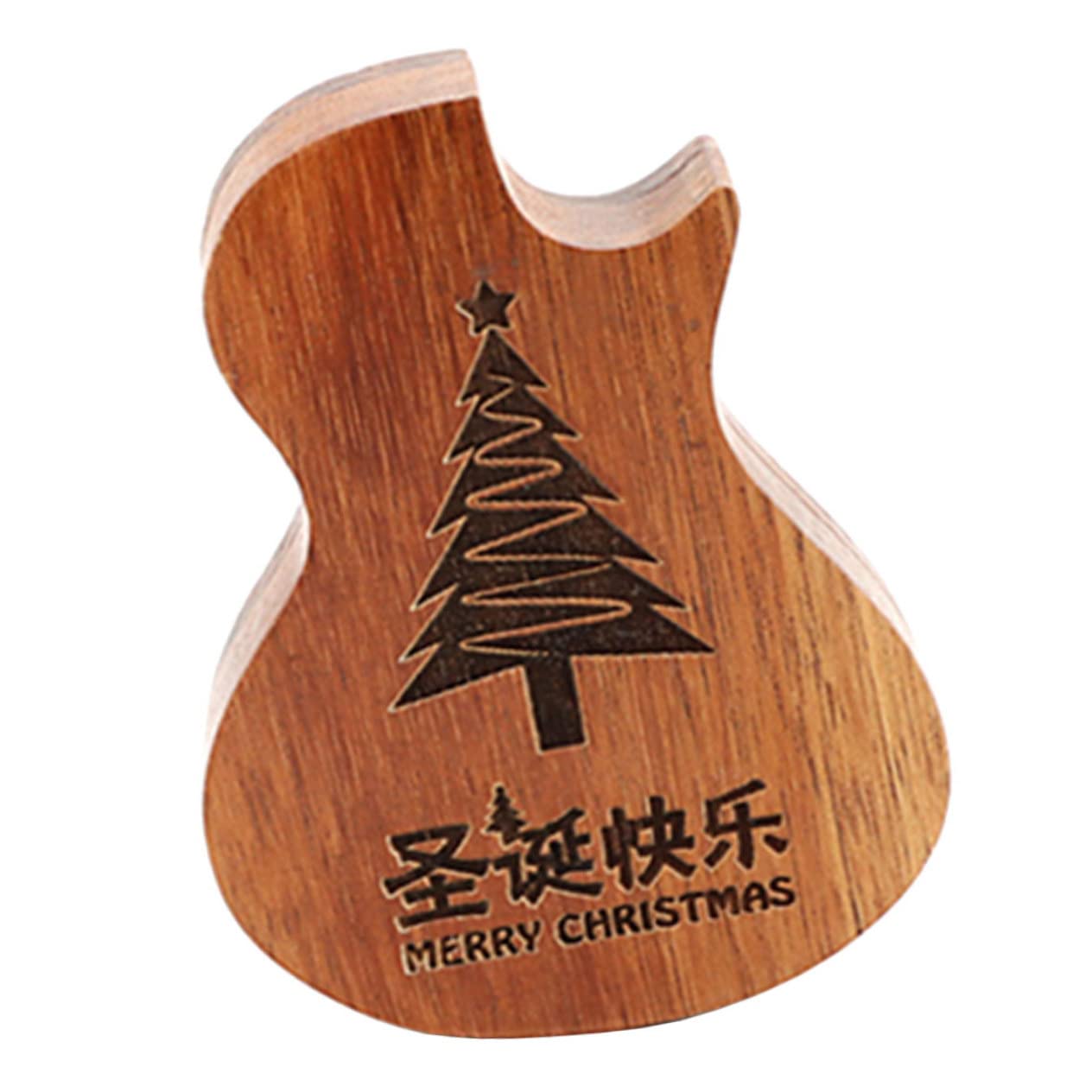 ibasenice 2pièces Boîte Bois De Médiator De Guitare Forme De Guitare Étui De Rangement pour Médiators Ukulélé Ou Basse Les Rayures Et Chocs