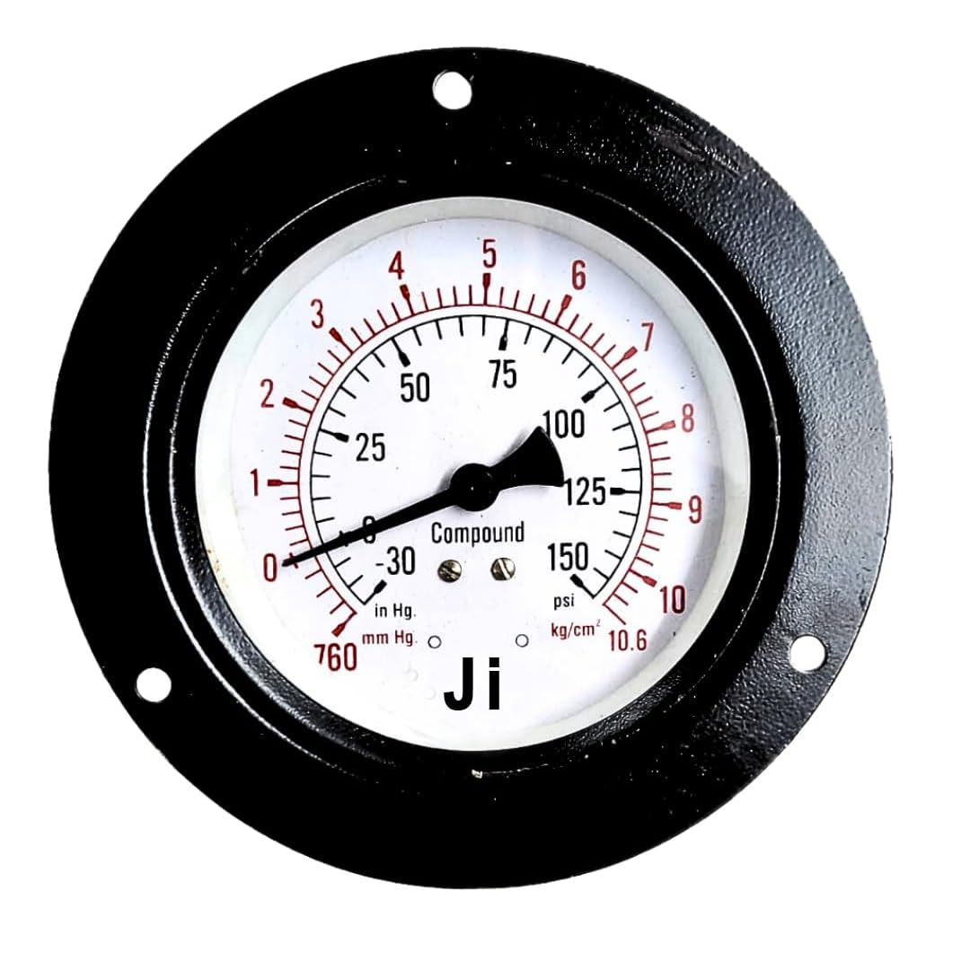 "Ji" Japsin Instrumentation Commercial Compound Gauge, Dial Size 4" (100 mm), Range -760 mmhg to 10.6 Kg/Cm2, Panel Mounting Back Entry, 3/8" BSP (M) Connection, MS Case & Brass Internals (B0BPPMP43B) Amazon Price History, Amazon Price Tracker