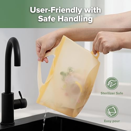 Miniatura 6 de Haakaa Bolsa de silicona para vaporizador y esterilizador para microondas, 67.6 fl oz, bolsas reutilizables de gran capacidad para biberones,