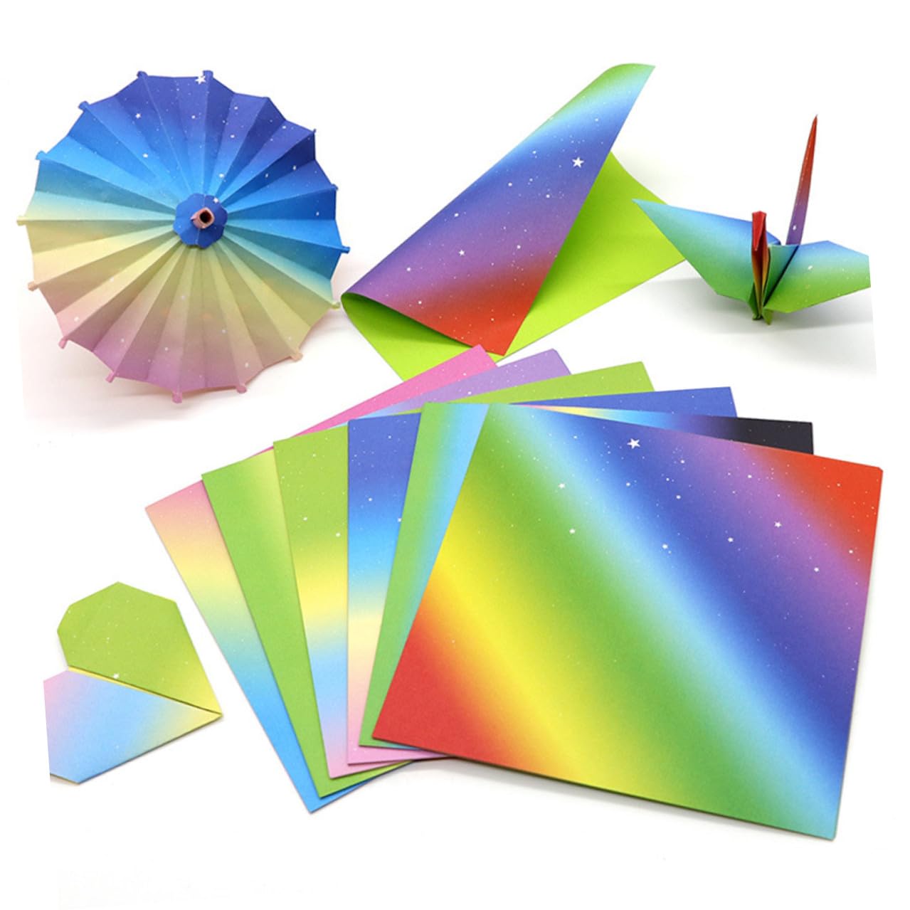 jojofuny 522 Piezas Papel para Papiroflexia Doble Cara con Colores Degradados Papel Cuadrado para Origami Creativo Material Seguro para Manualidades Diy para Adultos