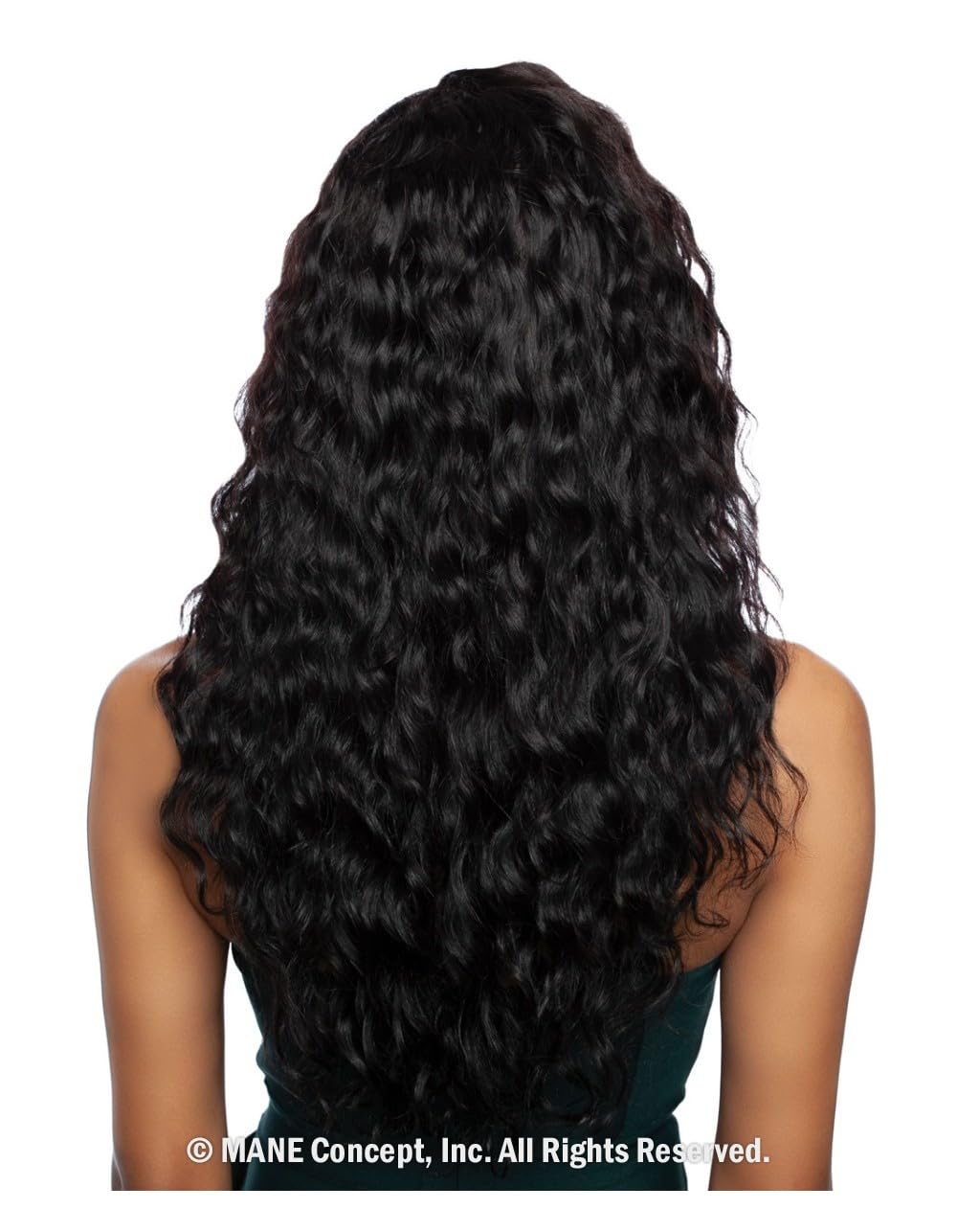 Mane Concept Trill 100% Human Hair HD Whole Lace Wig - TROH404 13A DEEP WAVE 24" (NATURAL BLACK)