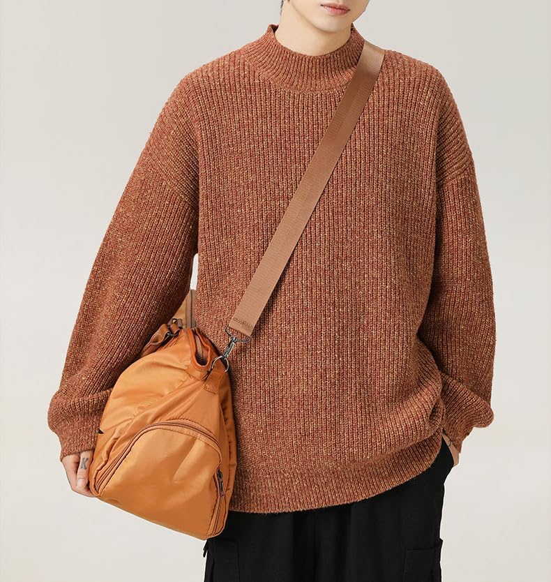 MOLERFO Mens Crewneck Y2k Vintage Sweater Casual Long Sleeve Knitted Pullover Tops Sweaters Winter Fall Outfit3