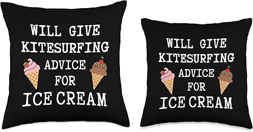 Miniatura 3 de Kitesurfing Gifts Kitesurfer Equipment Kitesurf Advice for Ice Cream - Cojín de kitesurf, 16 x 16, multicolor